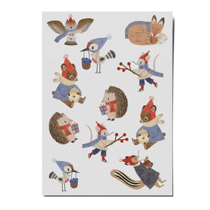 Organic Vegan Temporary Tattoo | Winter Animals