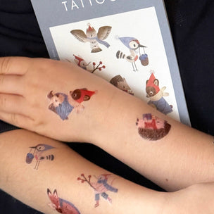 Organic Vegan Temporary Tattoo | Winter Animals