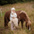 girl with horse and large linen goose 