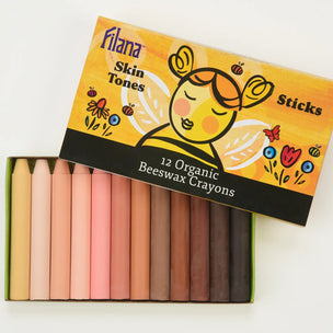 Filana Organic Beeswax Crayons 12 Skin Tones Colours | Conscious Craft