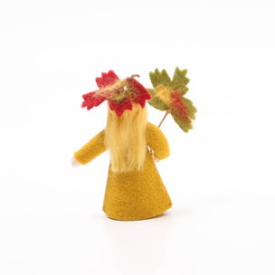 Felt Flower Fairy with Autumn Leaf 