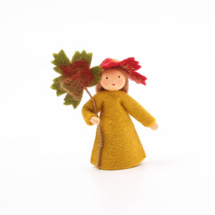 Felt Flower Fairy with Autumn Leaf 