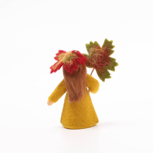 Felt Flower Fairy with Autumn Leaf 