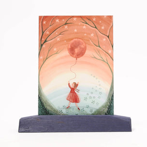 Bijdehansje Postcard Girl with Moon Balloon