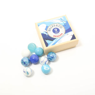Billes & Co Sharks 9 Large Shooter Marbles Mini Box | ©️ Conscious Craft