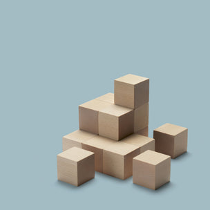16 plain wooden blocks from the Cuboro Cubes Extra Set | Conscious Craft