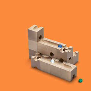 Wooden marble run blocks from Cuboro TRICK Extra Set | Conscious Craft