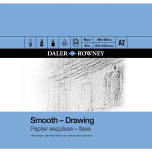 Pad of smooth drawing paper size a2 from Daler Rowney