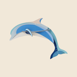 Blue dolphin 3D wall art  on a beige background