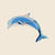 Blue dolphin 3D wall art  on a beige background