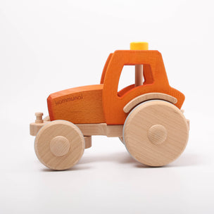 Dynamiko wooden orange tractor | Image © Conscious Craft
