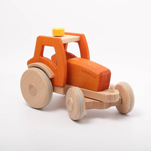 Dynamiko wooden orange tractor | Image © Conscious Craft