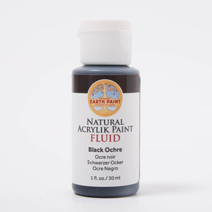 Natural Earth Fluid Acrylik Black Ochre Paint  4 fl oz | © Conscious Craft