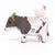 paper Frisian cow with chicken on its back