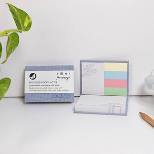 Recycled Ocean plastic waste Sticky Notes Pad - Blue