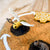 close up of felted bee