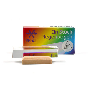 KRAUL rainbow-colored glass product with packaging on a white background