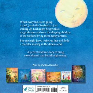The back cover from the book  Goodnight Sandman by Daniella Drescher