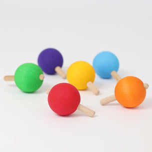 Grimm's 6 Rainbow Spinning Tops