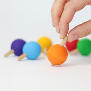 Grimm's 6 Rainbow Spinning Tops