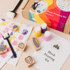 Textile Diy Kit Block Printing Kit |  Violet+Pink+Yellow
