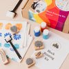 Textile Diy Kit Block Printing Kit | Cyan+Orange+Blue