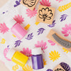 Textile Diy Kit Block Printing Kit |  Violet+Pink+Yellow