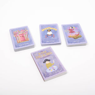 Set of tarot cards with colorful illustrations on a white background