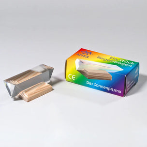Sun prism and its packaging on a white background