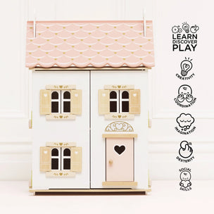 Roseheart Wooden Dolls House | Furniture & Family