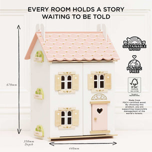 Roseheart Wooden Dolls House | Furniture & Family