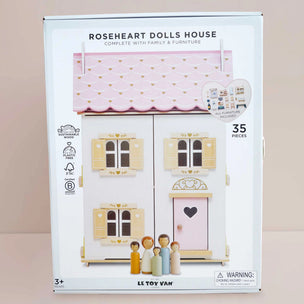 Roseheart Wooden Dolls House | Furniture & Family