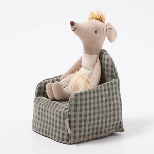 Maileg Chair Mouse | Green Checker