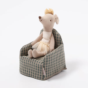 Maileg Chair Mouse | Green Checker