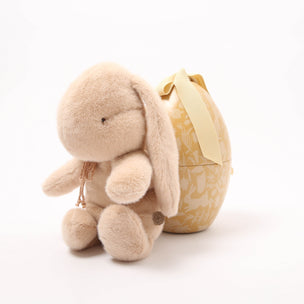 
Maileg Bunny Plush Small, Latte with Medium Size Yellow Easter Egg