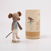 Maileg big brother dancer mouse  with a decorative packaging on a white background