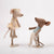 Two Maileg ballet dancer mouse toys, one in a dress and the other in a suit, standing close together on a white background.