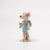 Small Maileg Fairy mouse wearing a blue sweater on a white background