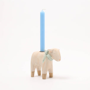 Maileg Candle Holder Lamb, Mint with blue candle from Grimm's