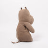 Brown Maileg plush toy with a hood on a white background