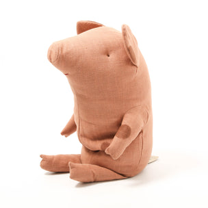 Plush Maileg pig toy on a white background