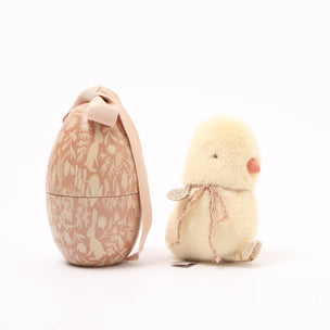 Maileg Chicken Plush, Mini fits perfectly into the small metal eggs