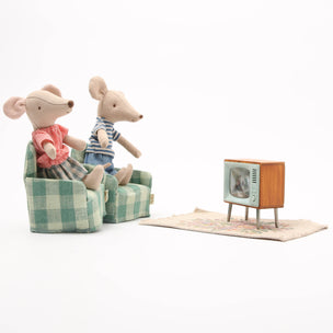 Maileg Mice watching tv