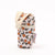 Fabric pouch with orange pattern on a white background