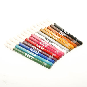 A row of colourful make up pencils for kids, by Namaki