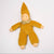Yellow waldorf doll on white background