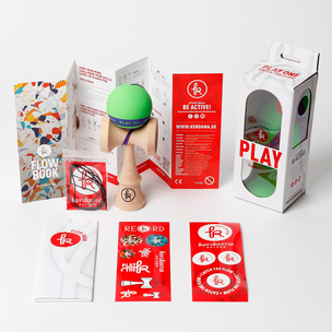 Green & Purple coloured wood Kendama Play One G 