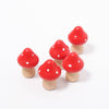 5 Small Wooden Mushrooms Red | ©Conscious Craft