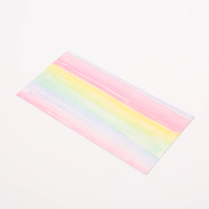 Rectangular wax sheet with pastel rainbow stripes on a white background