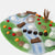 Felt play mat with natural landscape design on a white background
